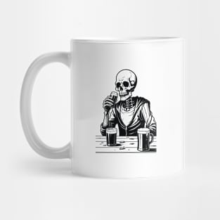 SKELETON DRINKING BEER Mug